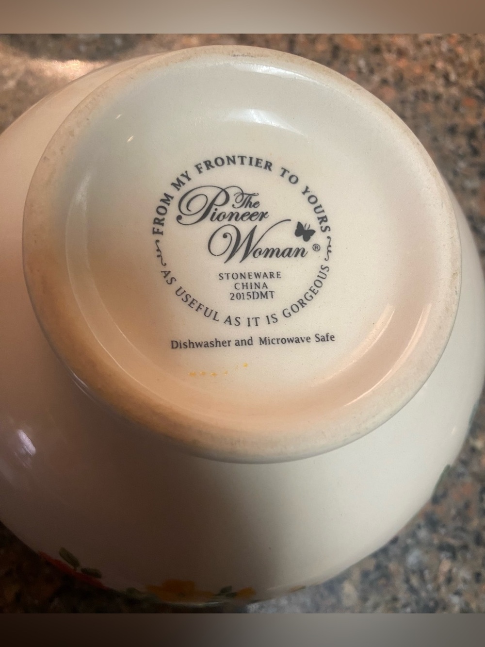The Pioneer Woman "Vintage Floral" 6" Footed Cereal/Soup Bowls - Set of 3 - Picture 6 of 6